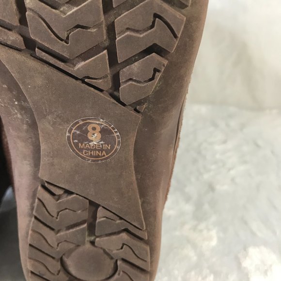 CA collection by Carrini Sweater suede winter tall boots 1/4 zipper side pom pom - Picture 7 of 9